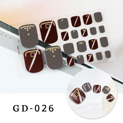 Lanvender - Colorful Nail Stickers Foot Shiny Glitter Nails Charms Full Cover Self-Adhesive Nail Polish Stickers For Nails Art By WTB