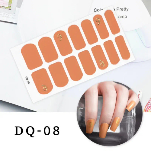 Gray - Drop Ship Colorful Nail Stickers Full Cover Nail Art Decor Stickers For Nails Self Adhesive Stickers For Women Manicure Gift By WTB