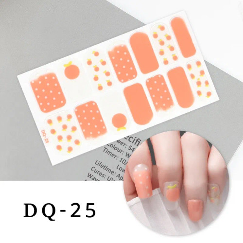 Neon Yellow - Drop Ship Colorful Nail Stickers Full Cover Nail Art Decor Stickers For Nails Self Adhesive Stickers For Women Manicure Gift By WTB