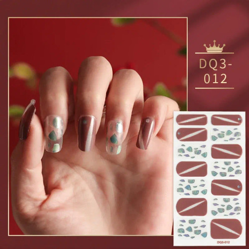 Greyish Brown - Green And Dark Green Manicure Decoration Solid Colors And Creative Nail Art Nail Wraps Diy Nail Adhesive Designed Full Beauty By WTB