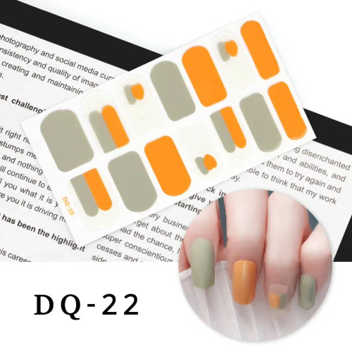 Dark Gold - Drop Ship Colorful Nail Stickers Full Cover Nail Art Decor Stickers For Nails Self Adhesive Stickers For Women Manicure Gift By WTB