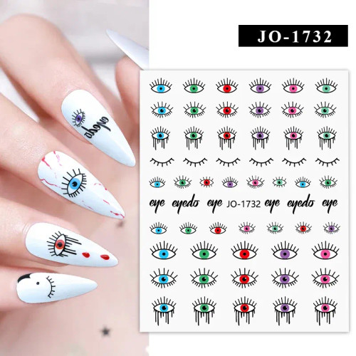 Golden Brown - 1Pc Christmas Stickers Santa Claus Snowflake Decals Catoon Image Muti- Pattern New Year Halloween Nail Art Stickers For Manicure By WTB