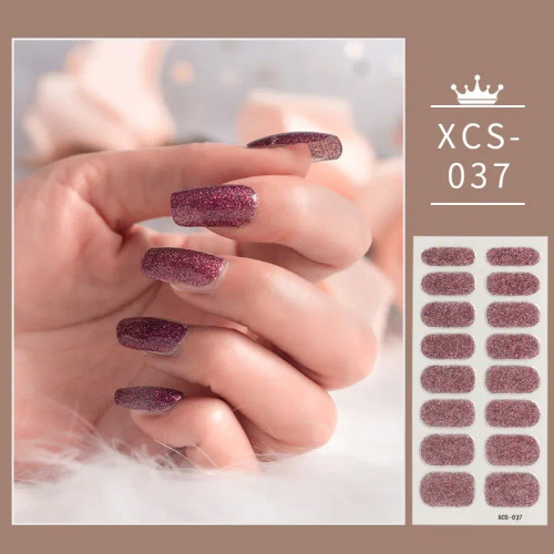 Amry Green - 1Pc 3D Nail Slider Beauty Nail Stickers Shining Wave Line Decals Adhesive Manicure Tips Salon Nail Art Decorations By WTB