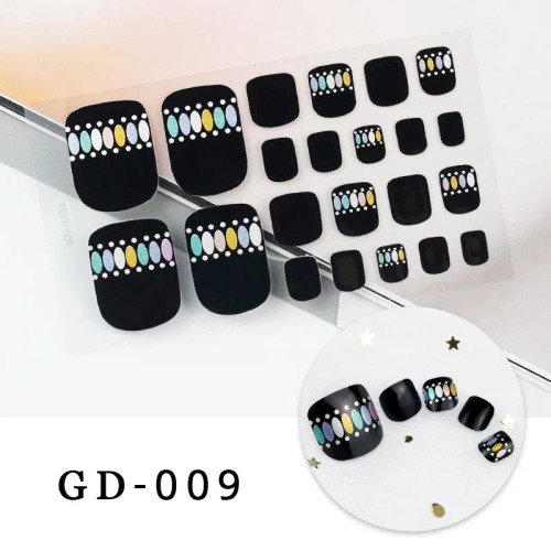 Bronze - Colorful Nail Stickers Foot Shiny Glitter Nails Charms Full Cover Self-Adhesive Nail Polish Stickers For Nails Art By WTB