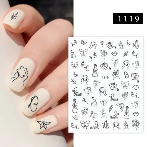 Jungle Green - 1Pc Christmas Stickers Santa Claus Snowflake Decals Catoon Image Muti- Pattern New Year Halloween Nail Art Stickers For Manicure By WTB