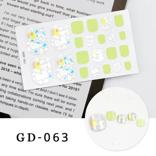 Violet - Colorful Nail Stickers Foot Shiny Glitter Nails Charms Full Cover Self-Adhesive Nail Polish Stickers For Nails Art By WTB