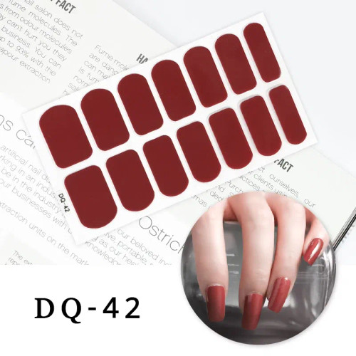 Turquoise Blue - Drop Ship Colorful Nail Stickers Full Cover Nail Art Decor Stickers For Nails Self Adhesive Stickers For Women Manicure Gift By WTB