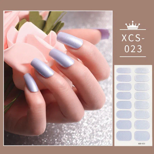 Blueviolet - 1Pc 3D Nail Slider Beauty Nail Stickers Shining Wave Line Decals Adhesive Manicure Tips Salon Nail Art Decorations By WTB