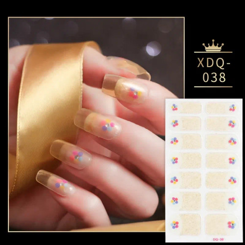 Bronze - Dropshipping 14 Sheet Colorful Nail Stickers Set Fashion Nail Art Self Adhesive Manicure Decoration Stickers For Nails By WTB