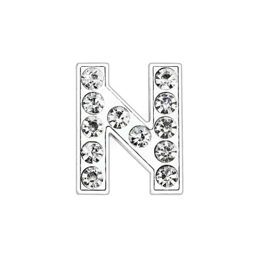 Clear - Rhinestone Slide Letter Charms For Jewelry Making Women Bracelet 8Mm Alphabet A-Z Pet Collar Necklace Diy Accessories Gift By WTB