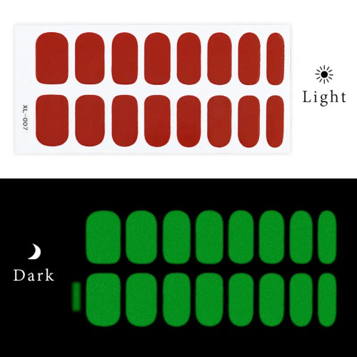 Red - Halloween Self Adhesive Nail Sticker Full Cover Nail Art Decor Stickers For Nails Luminous Nail Decoration For Women Girls By WTB