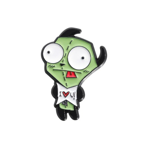 Metal Pure Gold Color - Cartoon Anime Brooch Enamel Pins Custom Metal Animal Badges Lapel Accessories Sweater Women Men Jewelry Gift Friends Wholesale By WTB