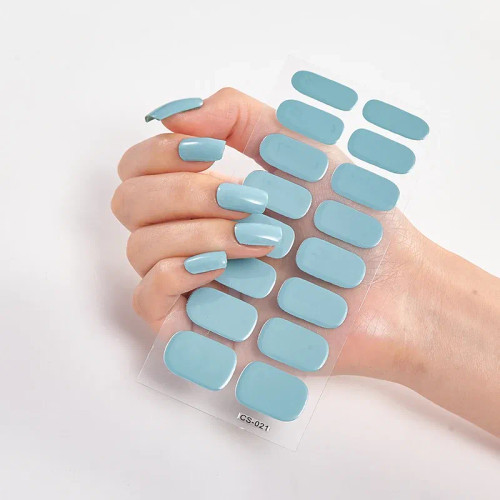 Jade Green - Nail Sticker Shiny Design Full Beauty Stickers For Nails Decals Plain Stickers Women Salon Nail Art By WTB