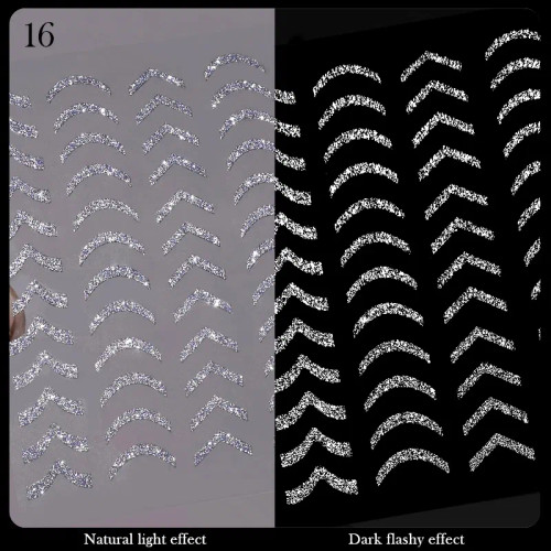 Fuchsia - White French 3D Nail Stickers Manicure Gradient Line Flower Nail Art Designs Self-Adhesive Nail Tips Guides For Diy Decoration By WTB