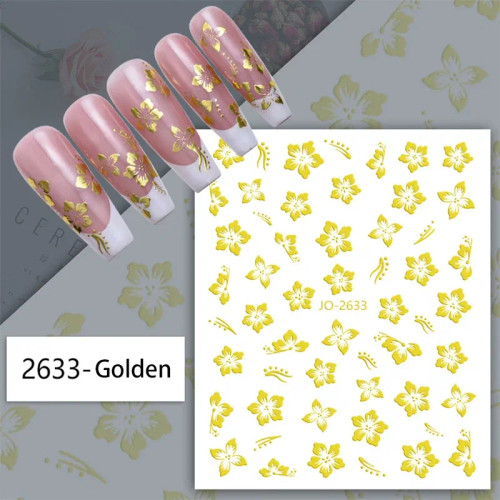 Brige - White French 3D Nail Stickers Manicure Gradient Line Flower Nail Art Designs Self-Adhesive Nail Tips Guides For Diy Decoration By WTB