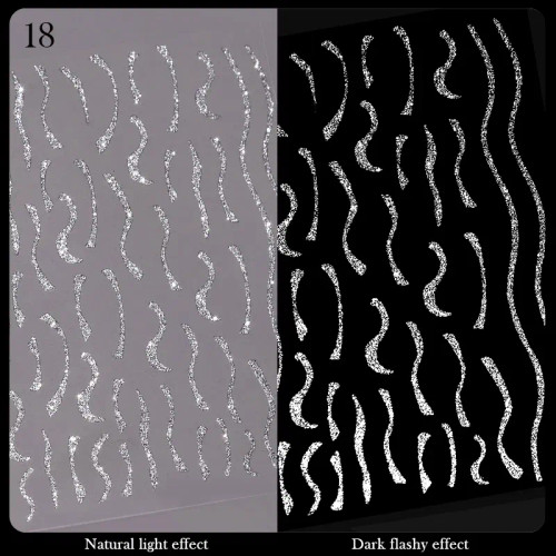 Rose - White French 3D Nail Stickers Manicure Gradient Line Flower Nail Art Designs Self-Adhesive Nail Tips Guides For Diy Decoration By WTB