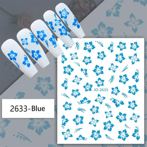 Titanium - White French 3D Nail Stickers Manicure Gradient Line Flower Nail Art Designs Self-Adhesive Nail Tips Guides For Diy Decoration By WTB