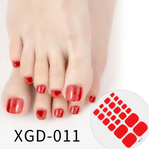 Pink - 1Pcs Nail Stickers Toe Nail Wrap Nail Art Full Cover Sticker Fashion Designs Sticker Summer Beach Holiday Style Pedicure By WTB