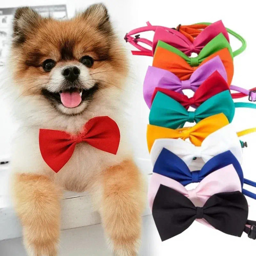 Green - Pet Dog Cat Necklace Adjustable Strap For Cat Collar Dogs Accessories Pet Dog Bow Tie Puppy Bow Ties Dog Pet Supplies By WTB
