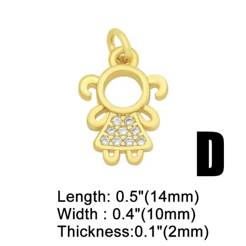 Metal Champagne Gold - Ocesrio Gold Plated Cz Small Boy And Girl Charms For Necklaces Copper Diy Handmade Pendants For Earrings Wholesale Chma091 By WTB