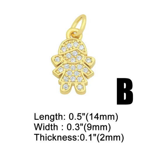 Metal Platinum Plated - Ocesrio Gold Plated Cz Small Boy And Girl Charms For Necklaces Copper Diy Handmade Pendants For Earrings Wholesale Chma091 By WTB