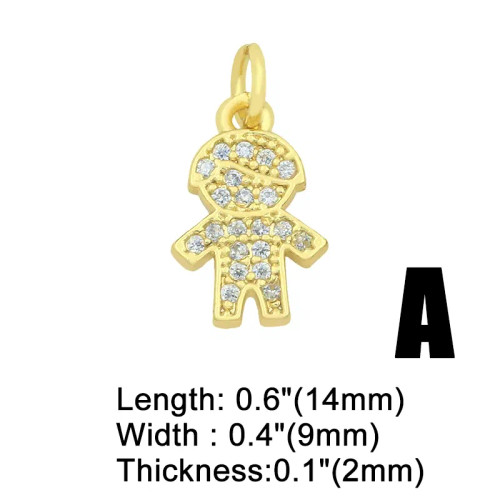 Metal Blue White Zinc Plated - Ocesrio Gold Plated Cz Small Boy And Girl Charms For Necklaces Copper Diy Handmade Pendants For Earrings Wholesale Chma091 By WTB