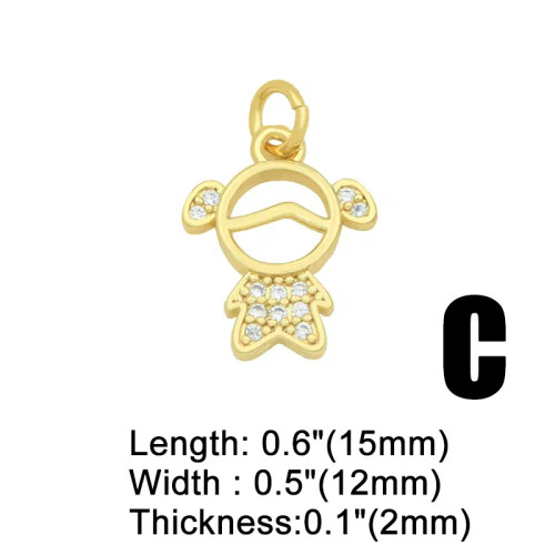 Metal Light Yellow Gold Color - Ocesrio Gold Plated Cz Small Boy And Girl Charms For Necklaces Copper Diy Handmade Pendants For Earrings Wholesale Chma091 By WTB