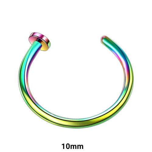 Metal Blue White Zinc Plated - 6/8/10Mm Surgical Steel Fake Non Nose Stud Ring False Lip Curler Septum Piercing Hoop Jewelry For Women Men Body Accessories By WTB
