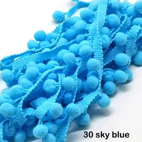 Royal Blue, Size: S - 1-5Yard Pom Pom Fringe Lace Ribbon Pompom Trim Ball Fabric Diy Sewing Tassel Lace Kintted Fabric Handmade Diy Craft Accessorie By WTB