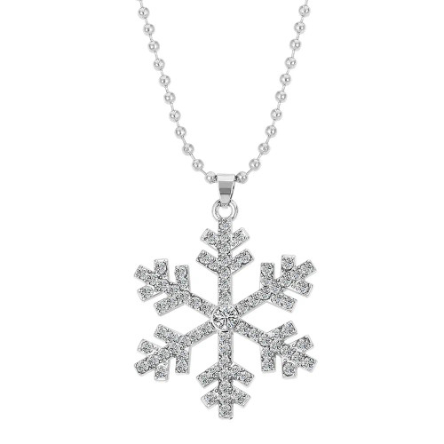 Aesthetic Snowflakes Necklace With Crystal Cz Stone For Women Delicate Winter Accessories Christmas Gifts Fashion Jewelry By WTB