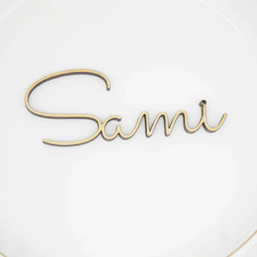 White - Personalized Laser Cut Wood Name Wedding Place Card Custom Mirror Gold Acrylic Guest Bride And Groom Names Seating Tags By WTB