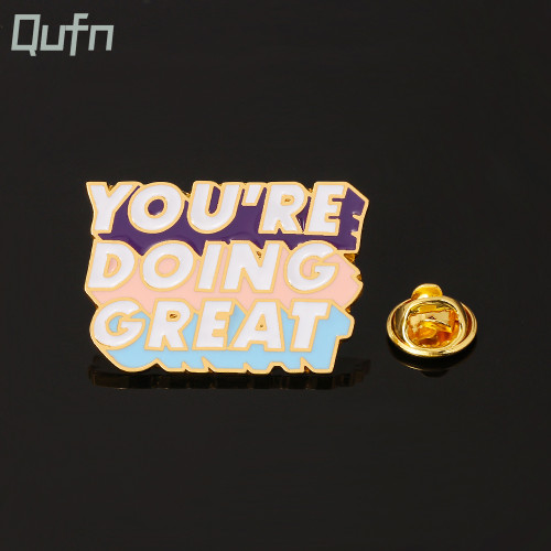 You'Re Doing Great Letters Encourage Brooch For Child Man Women Fashion Backpack Cute Pin Christmas Halloween Jewelry Gifts By WTB