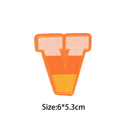 Purple - A-Z Letters Patches Halloween English Alphabet Iron On Patch For Clothing Diy Embroidery Crafts Jackets Badge Decor Accessories By WTB