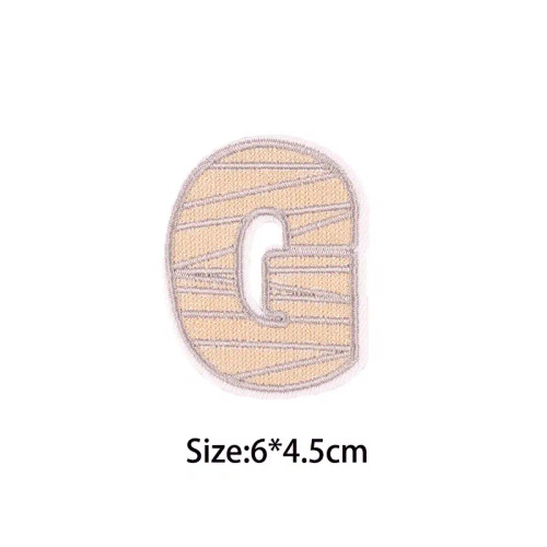 Dull - A-Z Letters Patches Halloween English Alphabet Iron On Patch For Clothing Diy Embroidery Crafts Jackets Badge Decor Accessories By WTB