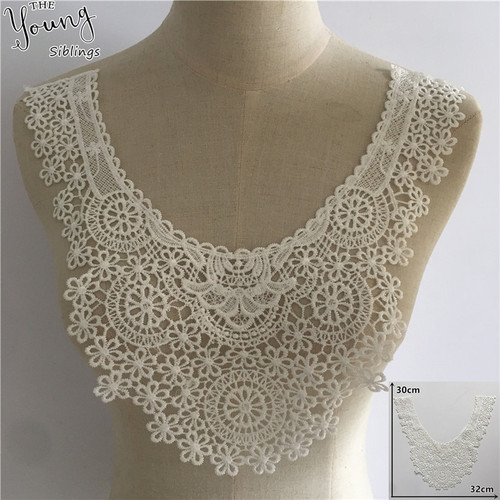 New Arrive White Lace Collar Embroidery Applique Neckline Lace Collar Embellishments Trims Wedding Dress Accessories Yl1762 By WTB