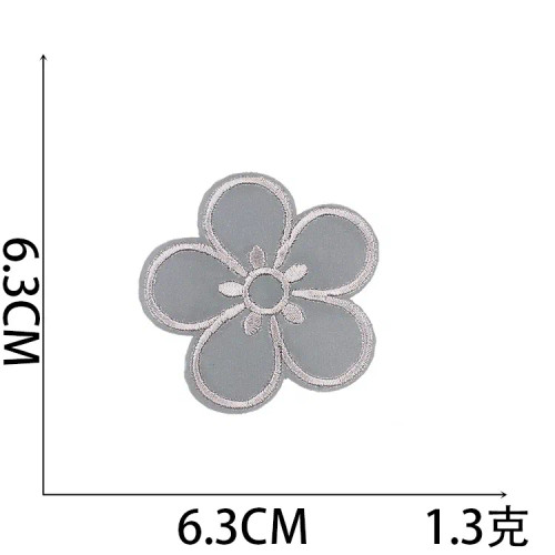 White - 1Pc Reflective Patches For Night Clothing Iron On Star Heart Flower Football Hand Diamond Stickers Diy Jackets Badge Appliques By WTB