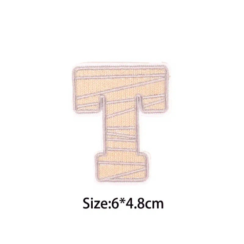 Green - A-Z Letters Patches Halloween English Alphabet Iron On Patch For Clothing Diy Embroidery Crafts Jackets Badge Decor Accessories By WTB