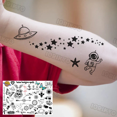 Navy - Cute Small Bus Car Temporary Tattoos For Kids Boys Girls Baby Child Cute Dinosaur Tattoo Sticker Funny Fake Star Tatoo Face Hand By WTB