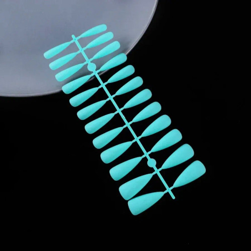 Ivory - Matte False Nails 24Pcs Head Frosted Press Glue On Fake Nail Tips Ballet Detachable Full Cover Artificial Fingernails By WTB