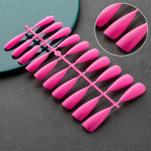 Army Green - Black Matte False Nail Tips Press On Nails Design Full Cover Nail Art Frosted Tips For Fake Nails For Extension Accessories By WTB