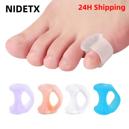 White - 2Pcs=1Pair Separator Finger Feet Care Protector Silicone Toe Orthopedic Products Bunion Corrector Hallux Valgus For Pedicure By WTB