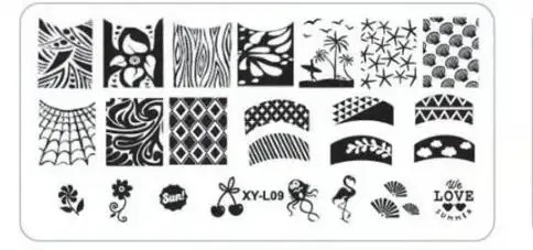 Red - Kimcci Nail Stamping Plates Flamingo Nail Template Mandala Maple Leaf Stamp Nail Art Stamp Image Template Manicure Stencil Tools By WTB