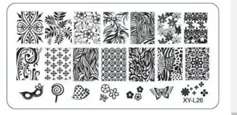 Plum - Kimcci Nail Stamping Plates Flamingo Nail Template Mandala Maple Leaf Stamp Nail Art Stamp Image Template Manicure Stencil Tools By WTB