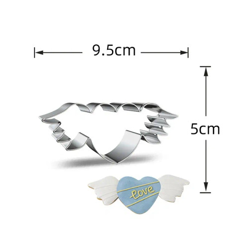 Light Grey - Heart Cookie Cutter Stainless Steel Biscuit Knife Baking Fruit Kitchen Tools Mold Embossing Printing By WTB