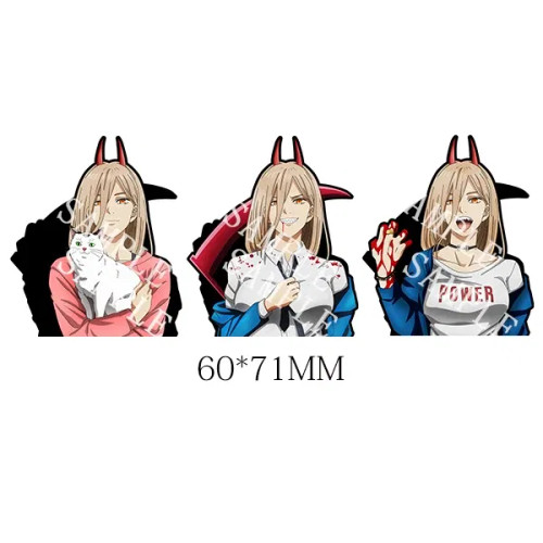 Black - Anime Mini Motion Stickers Pochita Power Denji Chainsaw Man Attack On Titan Decals For Phones,Cup,Laptop,Etc.Waterproof By WTB