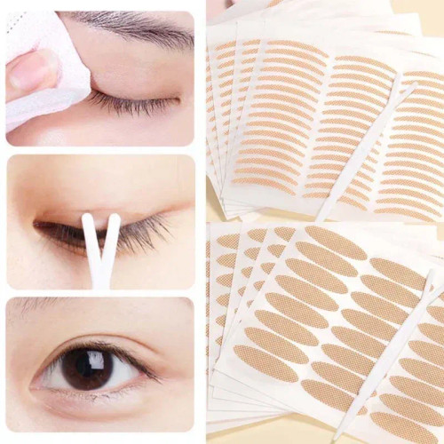 Light Blue - Natural Eye-Lift Mesh-Lace Transparent Invisible Self-Adhesive Eyelid Tapes Stickers Women Invisible Double-Fold Eyelid Stickers By WTB