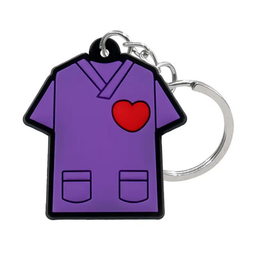 Sky Blue - 1Pcs Pvc Rubber Hot Keychain For Nurses New Design Medicine Style Heart & Brain Car Key Pendant Cute Bag Ornament Gift By WTB