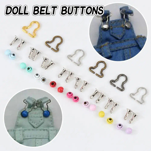 White - Hot Sale 20Pcs Mini Gourd Style Doll Belt Buttons Dolls Buckles Metal Buckle Diy Girls Toys Trousers Bags Sewing Accessories By WTB