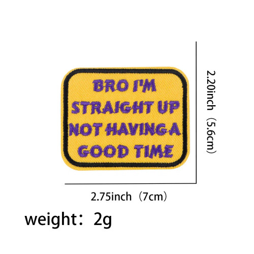Dull - Letters Embroidery Patch Funny Quotes Iron On Patches For Clothing Thermoadhesive Patches On Clothes Diy Sew Badges By WTB