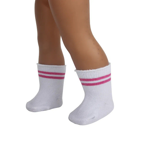 Red Wine - Doll Accessories Socks Heart Stripe Solid Color Knit Doll Socks For 43Cm Baby New Born&18 Inch American,Og Girl Doll Toy By WTB